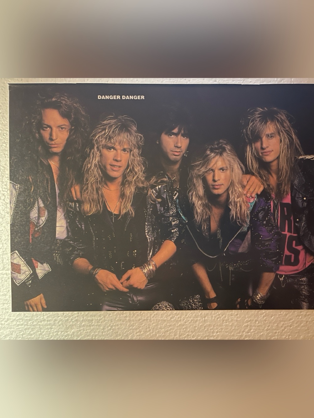 Danger Danger Band Pinup - Black Background with Blonde Hair Members